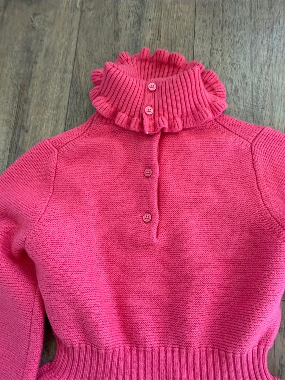 Janie and Jack Hot Pink Ruffle Turtleneck Knit Dress